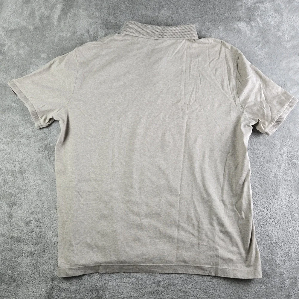 Banana Republic Polo Shirt Mens XL Tan Oatmeal Performance Short Sleeve Workwear